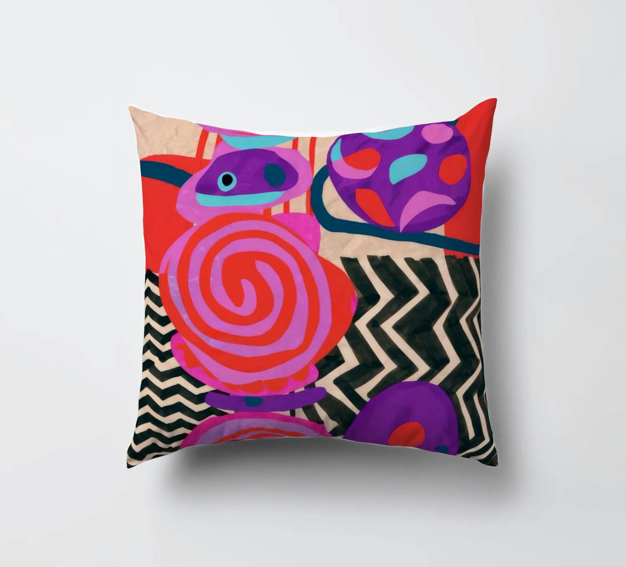 Rhythmic Abstract Forms decorative cushion by Pake Nebula