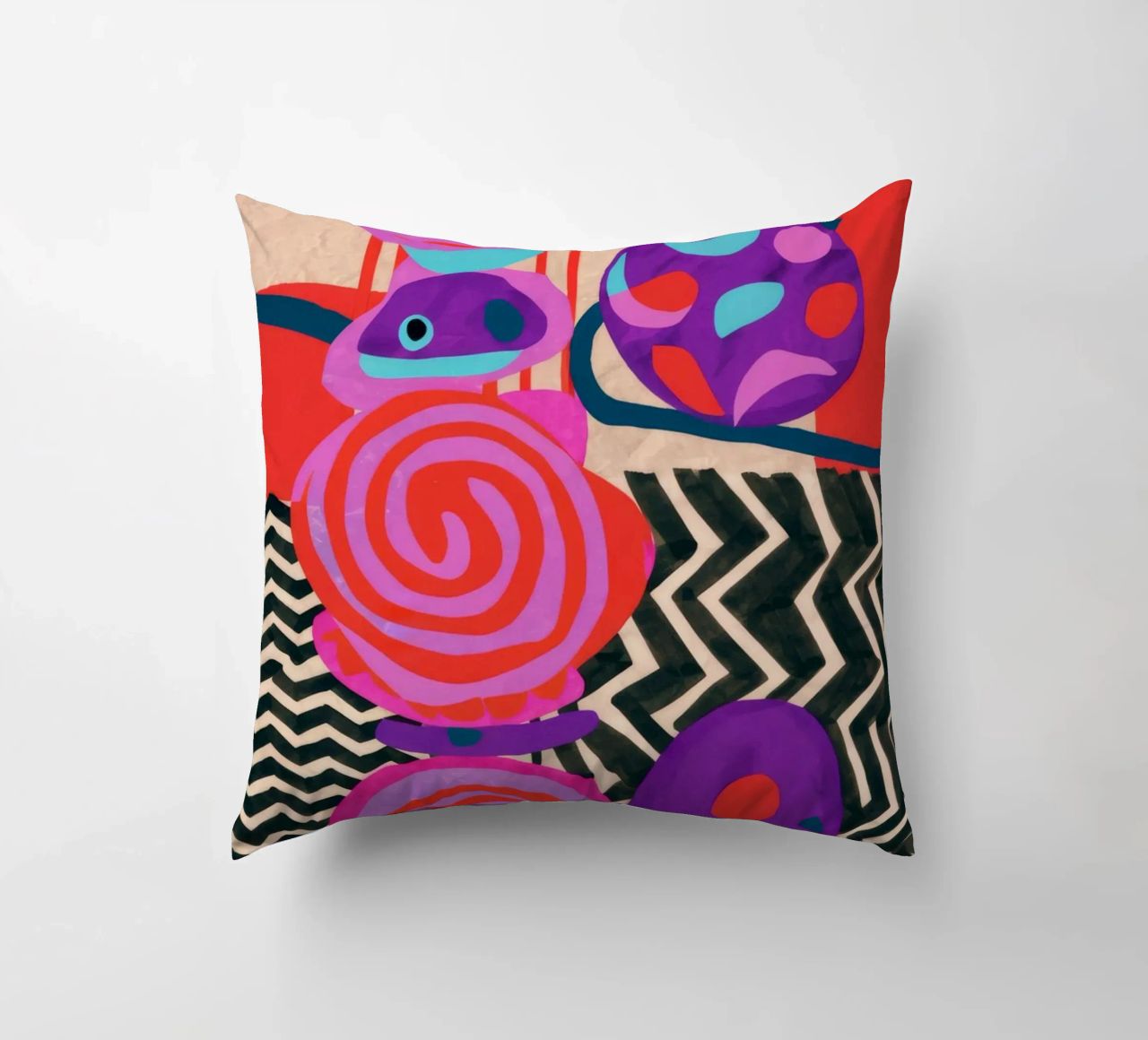 Rhythmic Abstract Forms decorative cushion by Pake Nebula