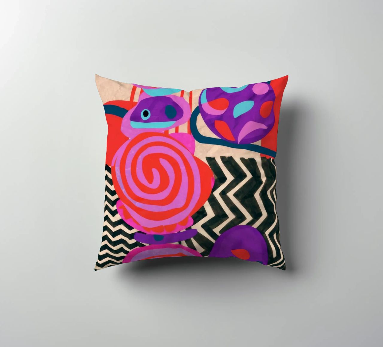 Rhythmic Abstract Forms decorative cushion by Pake Nebula
