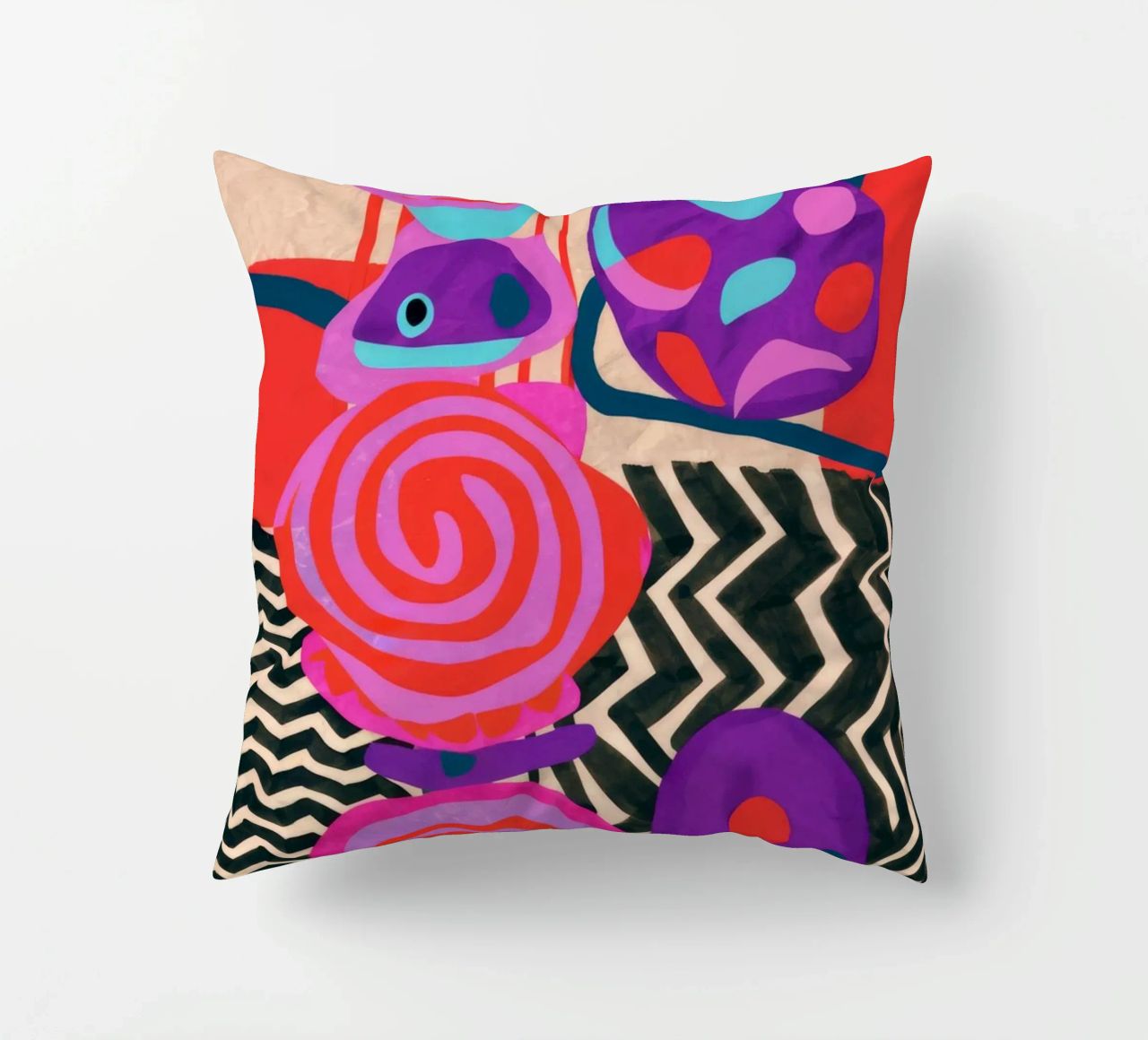 Rhythmic Abstract Forms decorative cushion by Pake Nebula