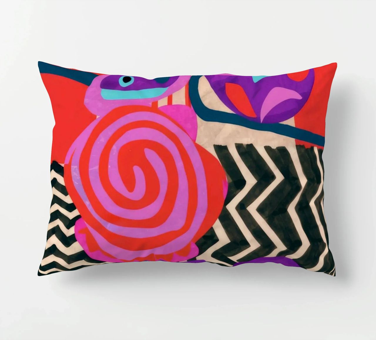 Rhythmic Abstract Forms decorative cushion by Pake Nebula