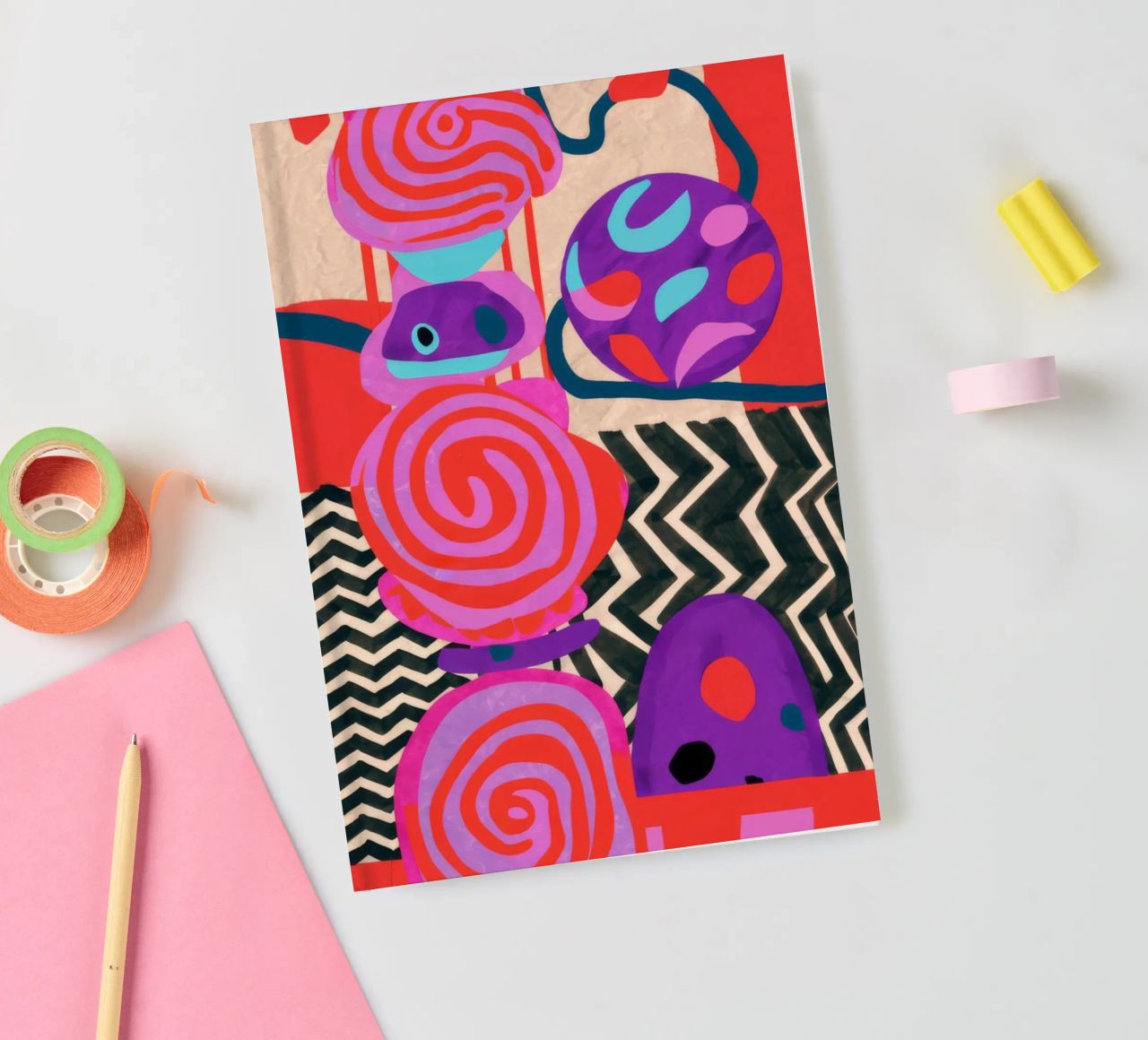 Rhythmic Abstract Forms notebook by Pake Nebula