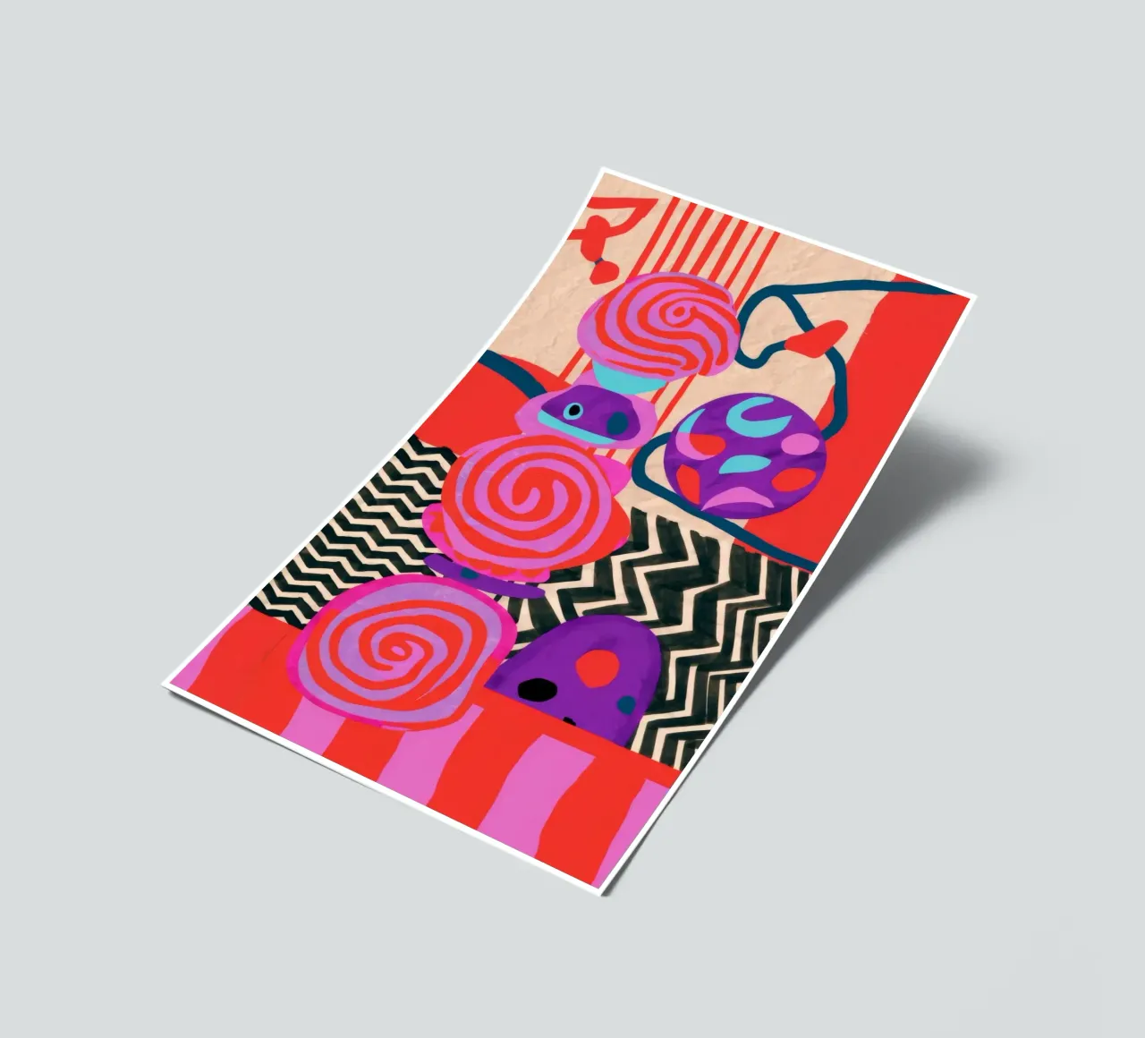Rhythmic Abstract Forms sticker sheet by Pake Nebula