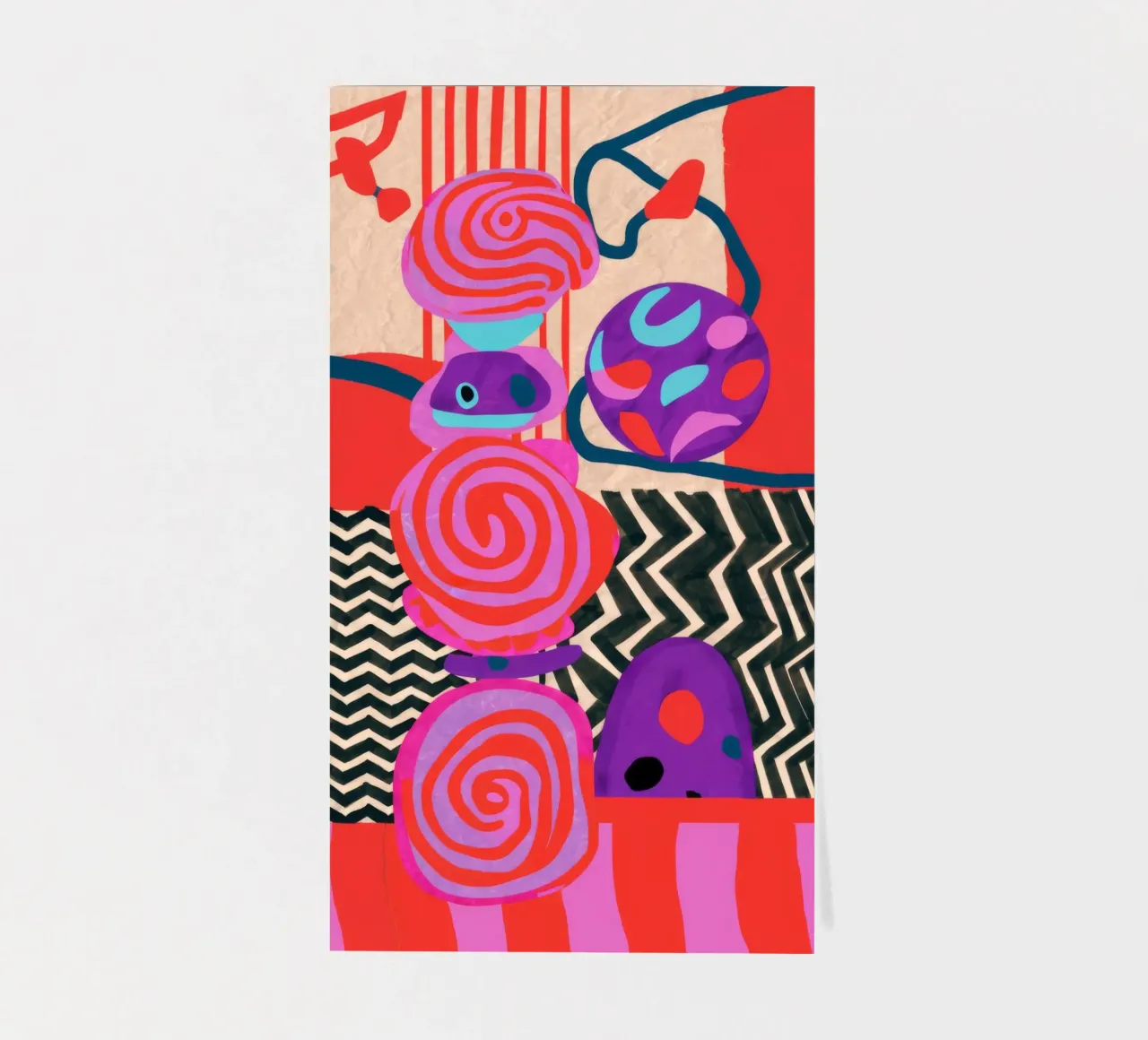 Rhythmic Abstract Forms sticker sheet by Pake Nebula