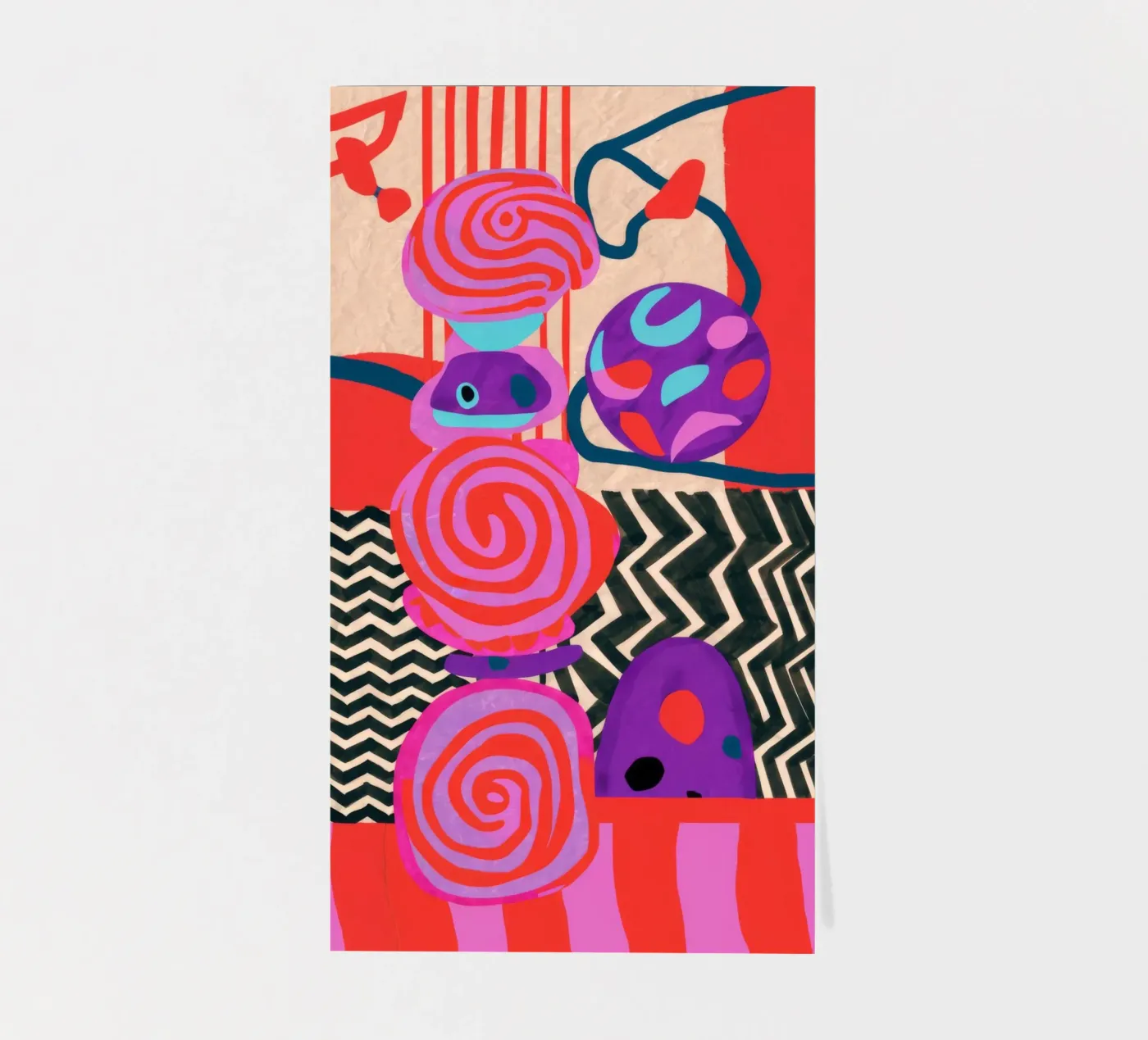 Rhythmic Abstract Forms sticker sheet by Pake Nebula