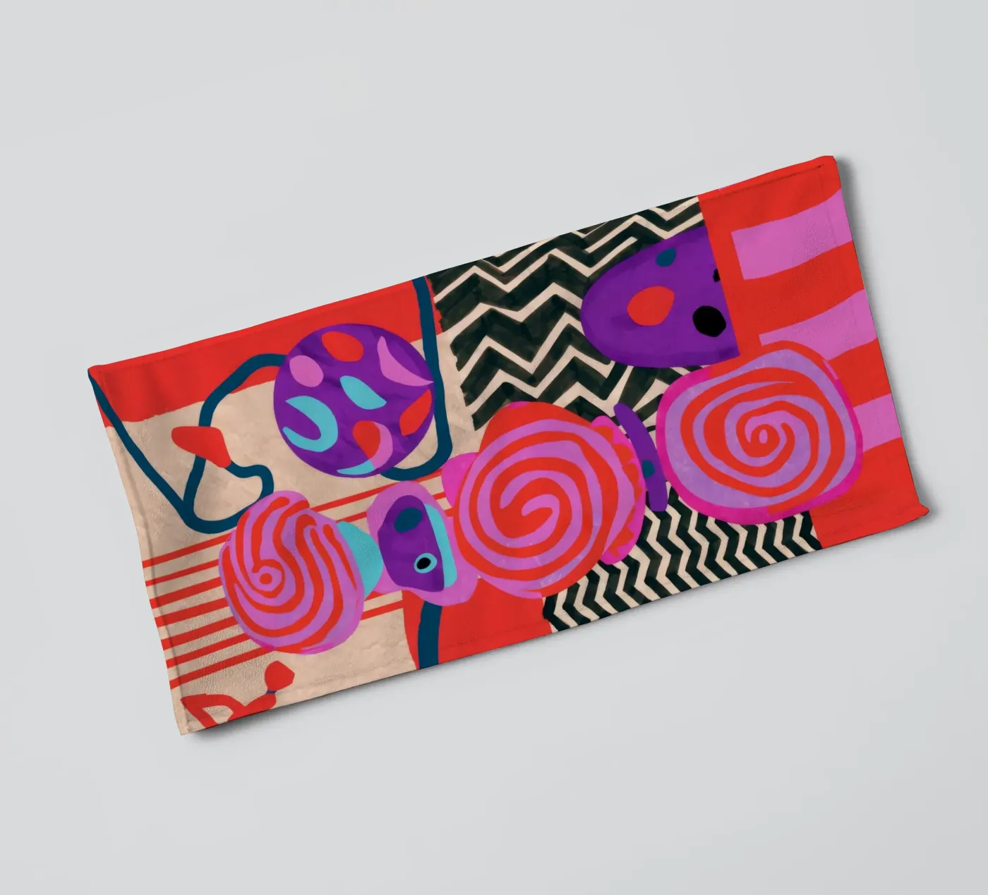 Rhythmic Abstract Forms towel by Pake Nebula