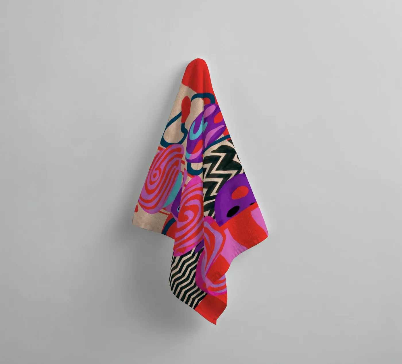 Rhythmic Abstract Forms towel by Pake Nebula