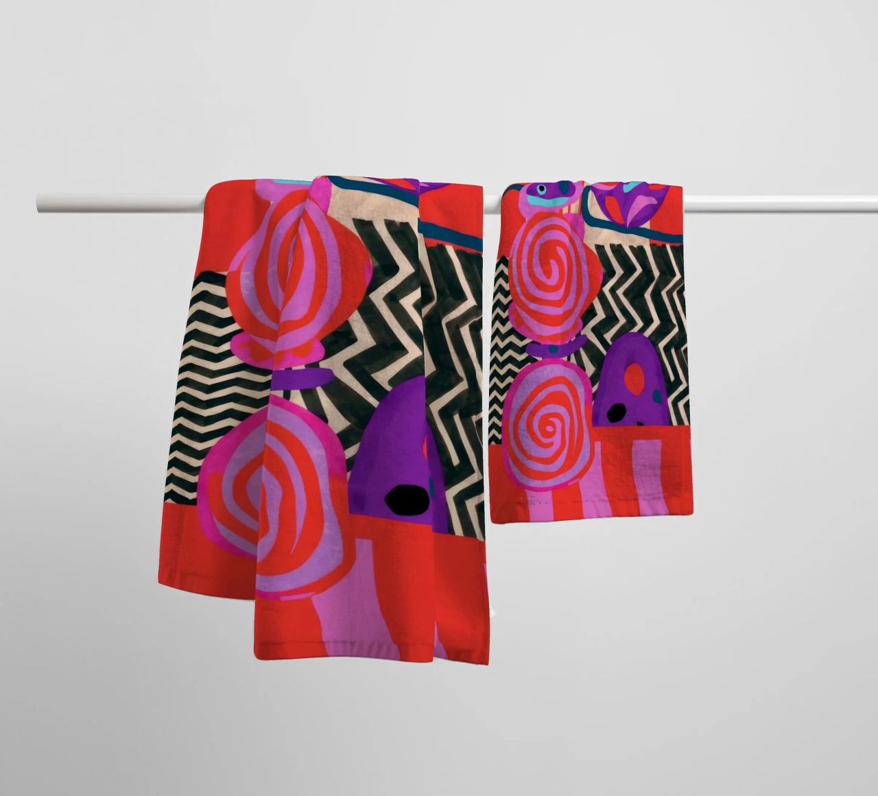 Rhythmic Abstract Forms towel by Pake Nebula