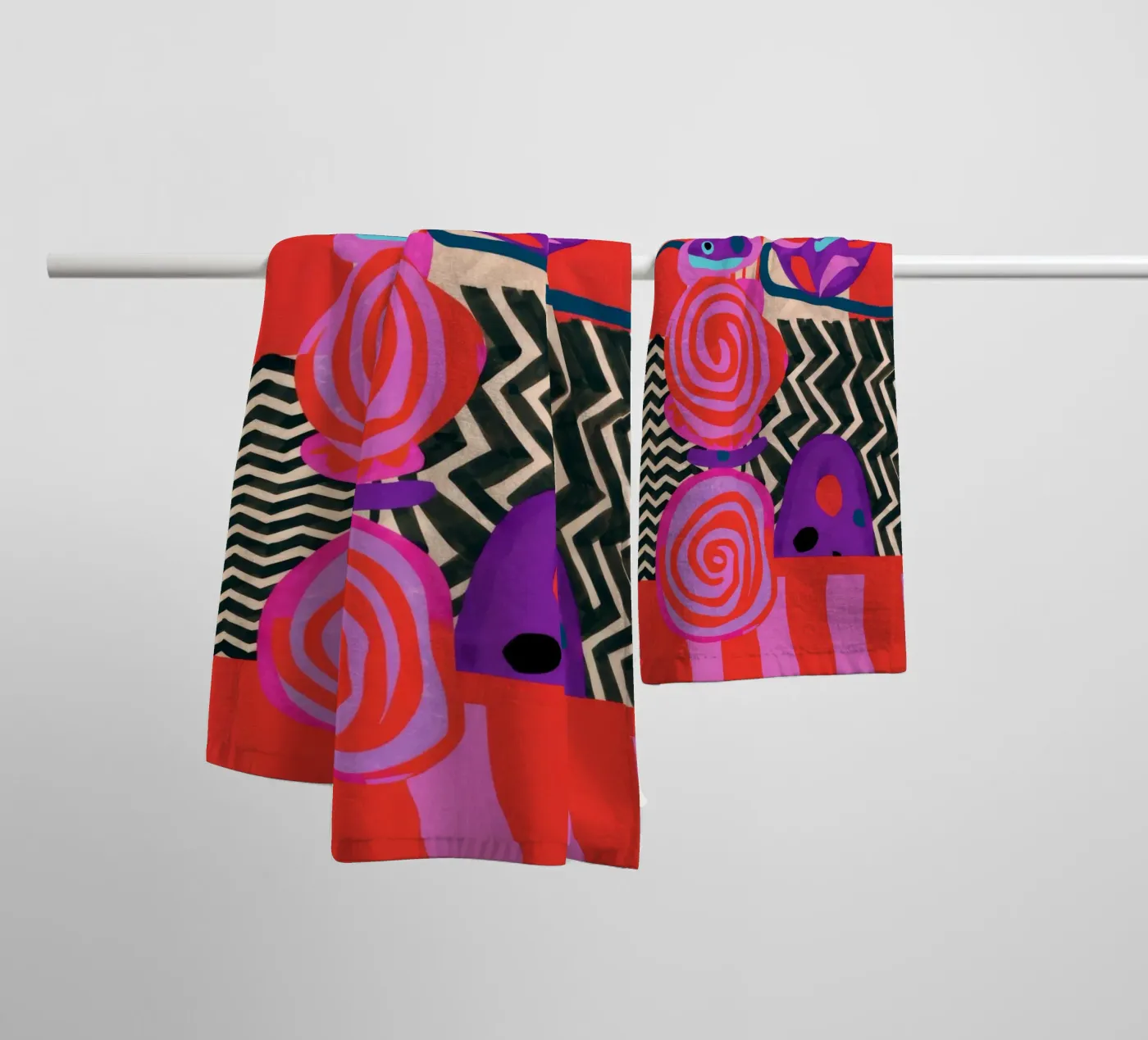 Rhythmic Abstract Forms towel by Pake Nebula
