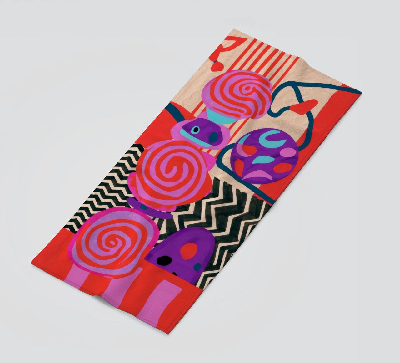 Rhythmic Abstract Forms beach towel by Pake Nebula
