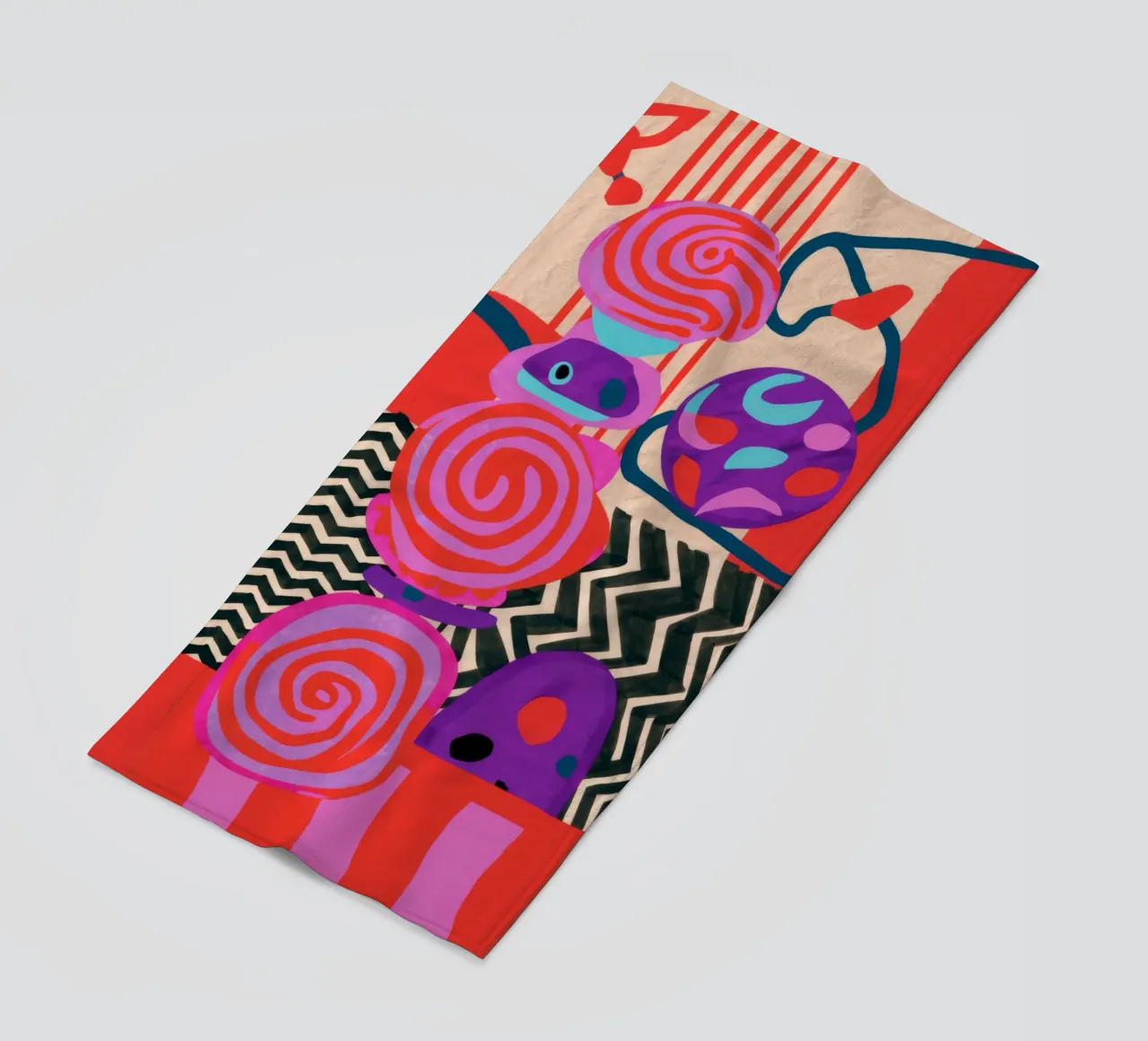 Forme astratte ritmiche telo mare da Pake Nebula