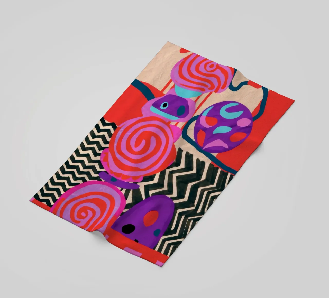 Forme astratte ritmiche telo mare da Pake Nebula