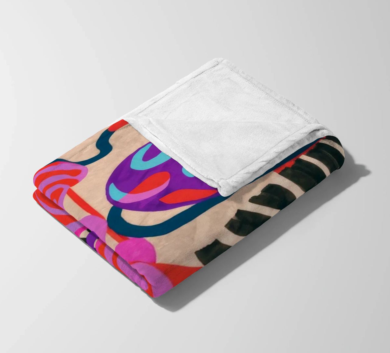 Rhythmic Abstract Forms fleece blanket by Pake Nebula