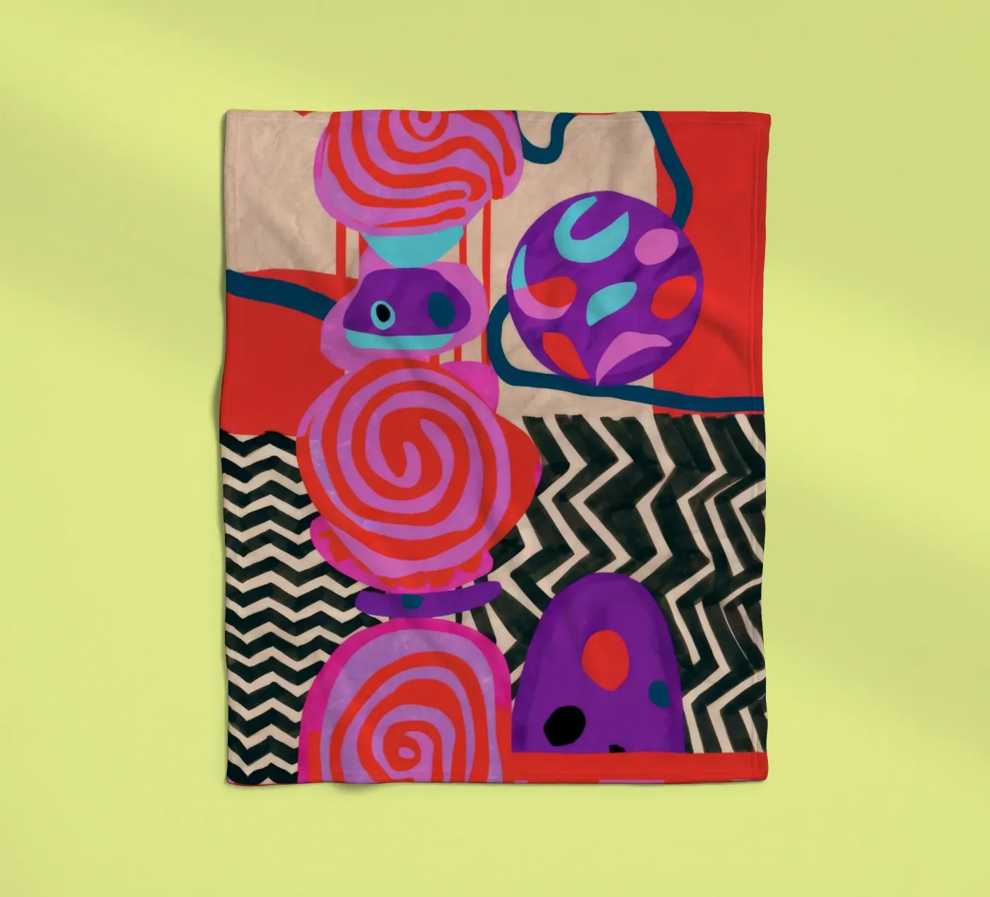 Formes rythmiques abstraites plaid polaire de Pake Nebula