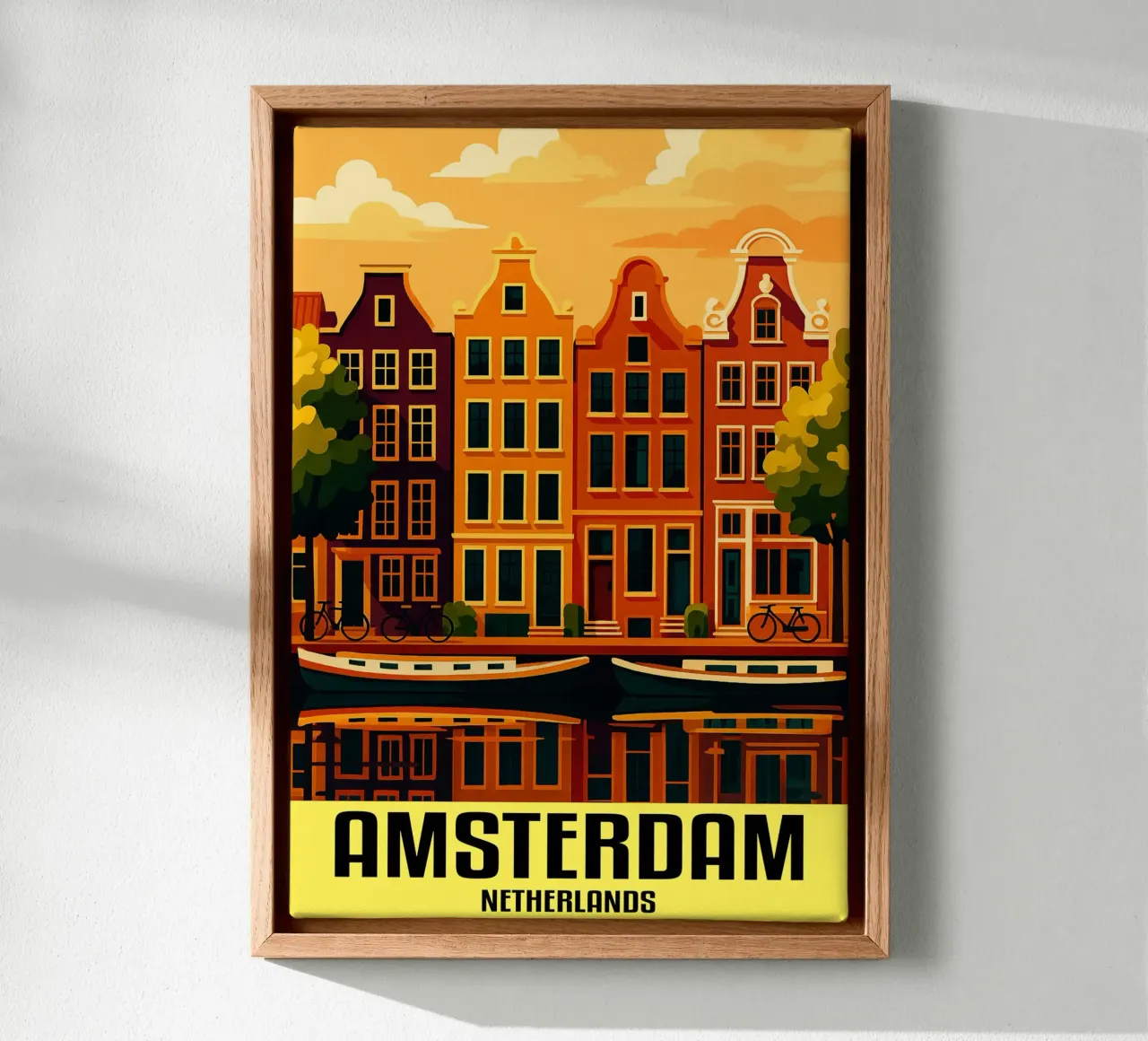 Amsterdam Olanda Città Arte Immaginazione tela con Cornice a cassetta da oneheart