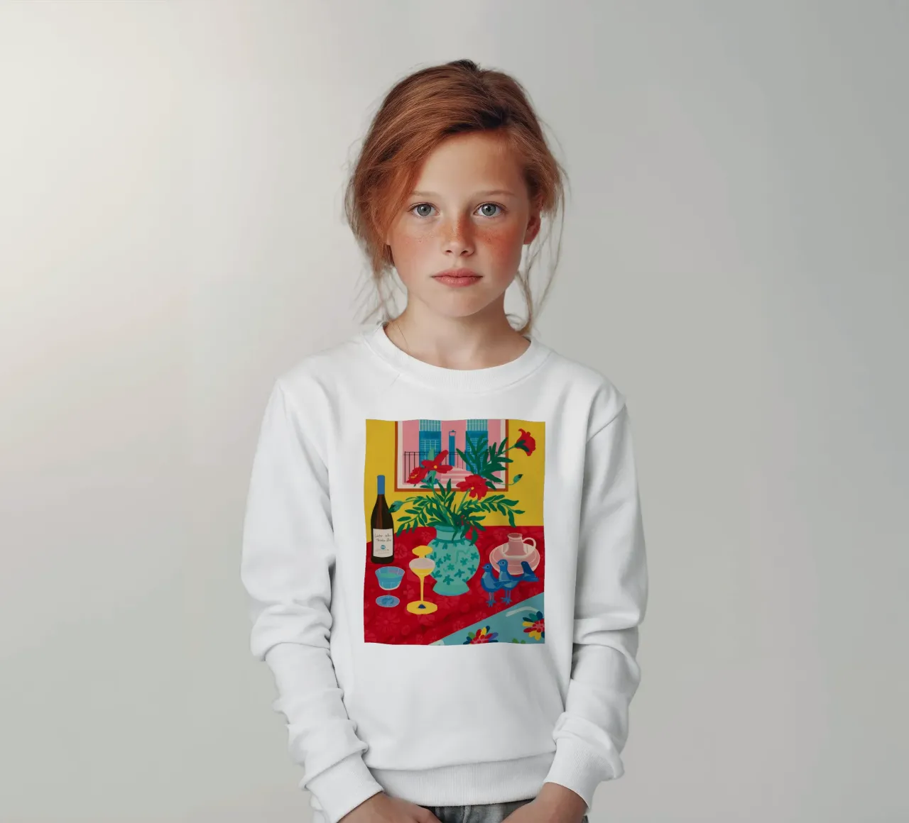 Ruby Wine Celebration kids sweatshirt by Pake Nebula