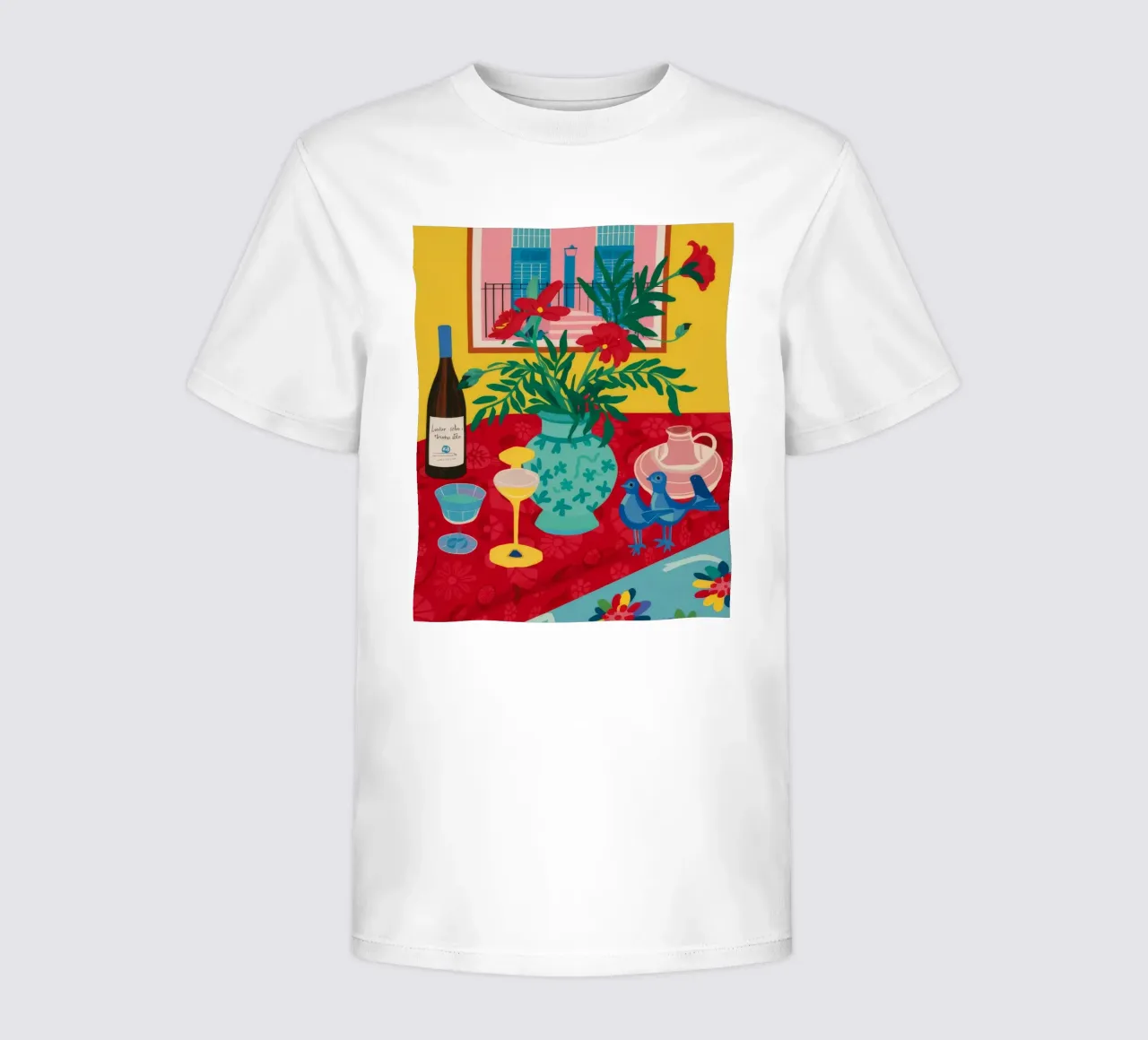 Ruby Wine Celebration kids t-shirt by Pake Nebula