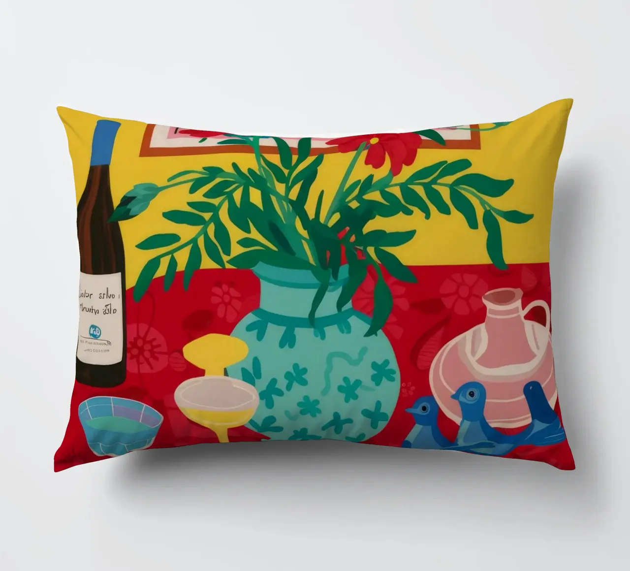 Ruby Wine Celebration decorative cushion by Pake Nebula