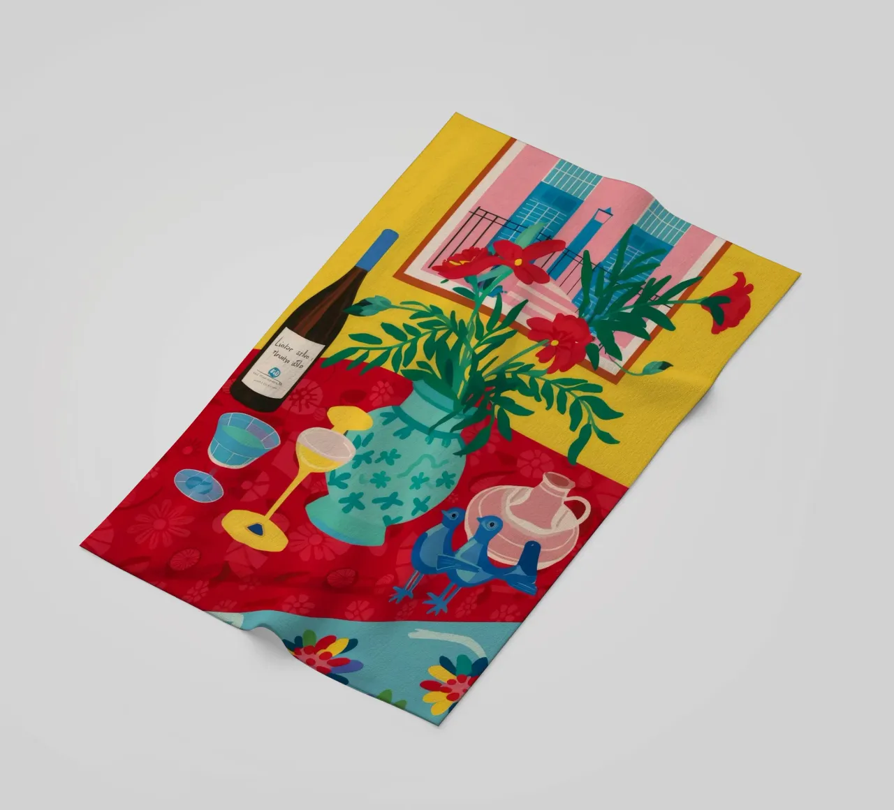 Ruby Wijn viering strandhanddoek van Pake Nebula