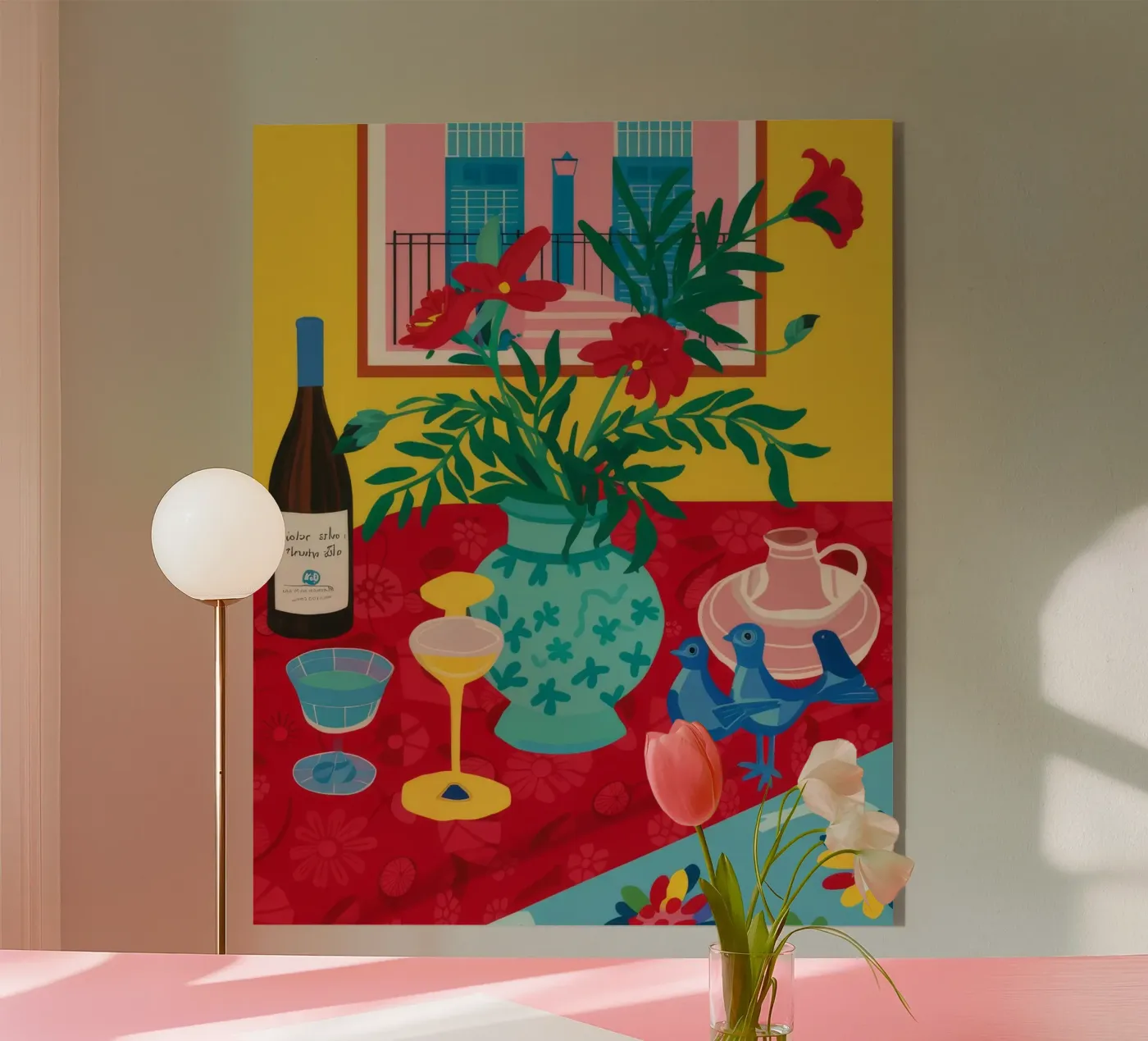 Ruby Wijn viering acryl van Pake Nebula