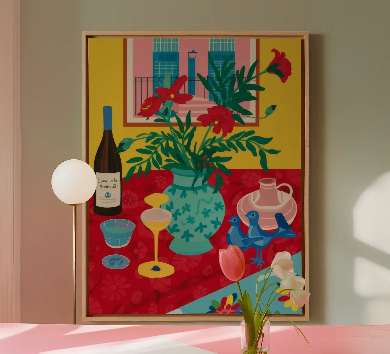 Ruby Wijn viering canvas van Pake Nebula