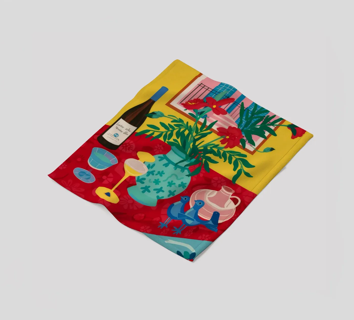 Ruby Wine Celebration fleece blanket by Pake Nebula