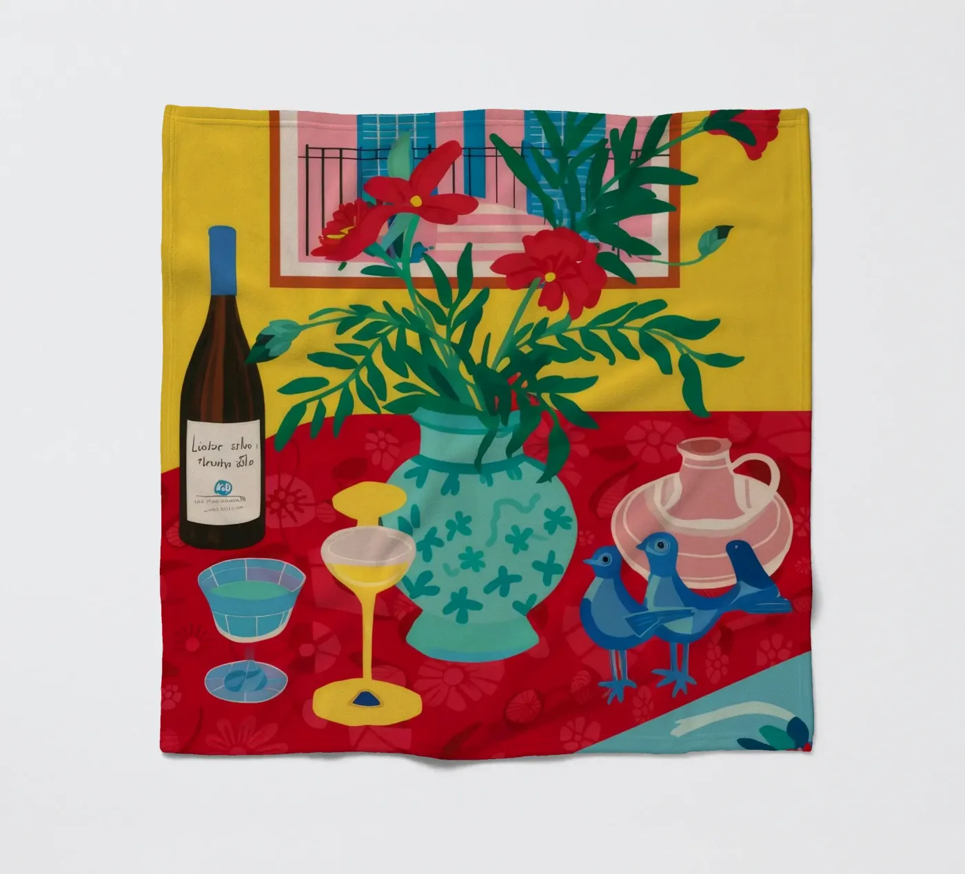 Ruby Wine Celebration fleece blanket by Pake Nebula