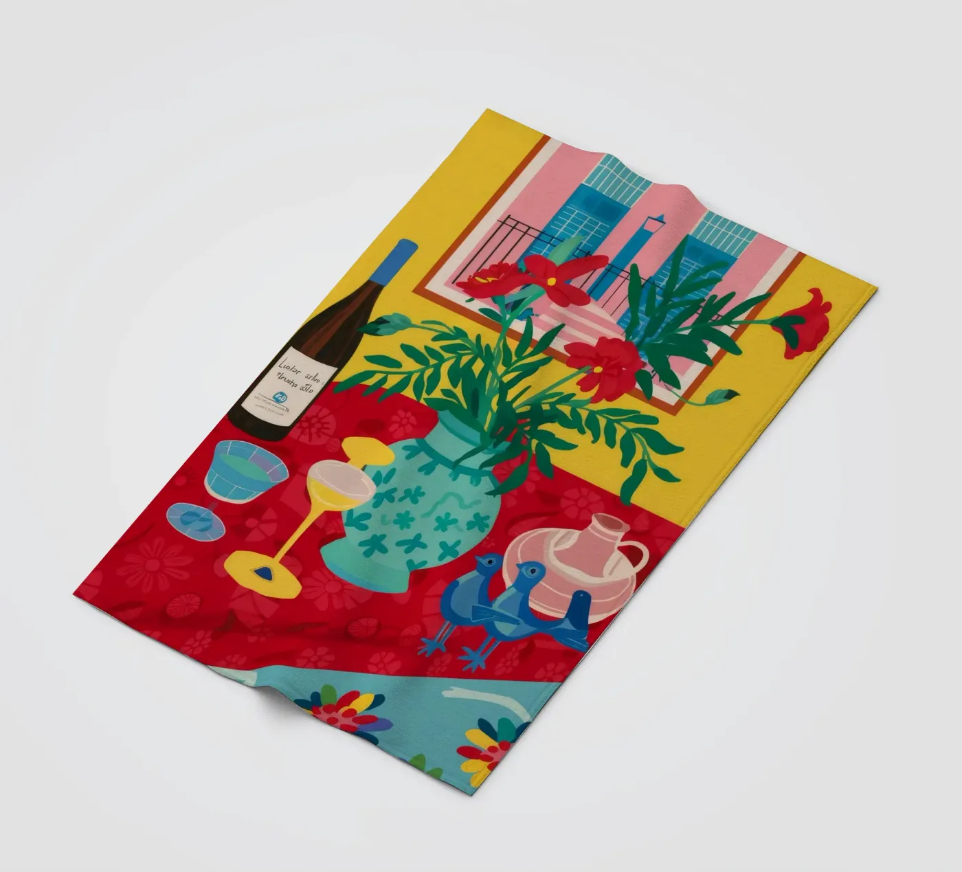 Ruby Wine Celebration fleece blanket by Pake Nebula