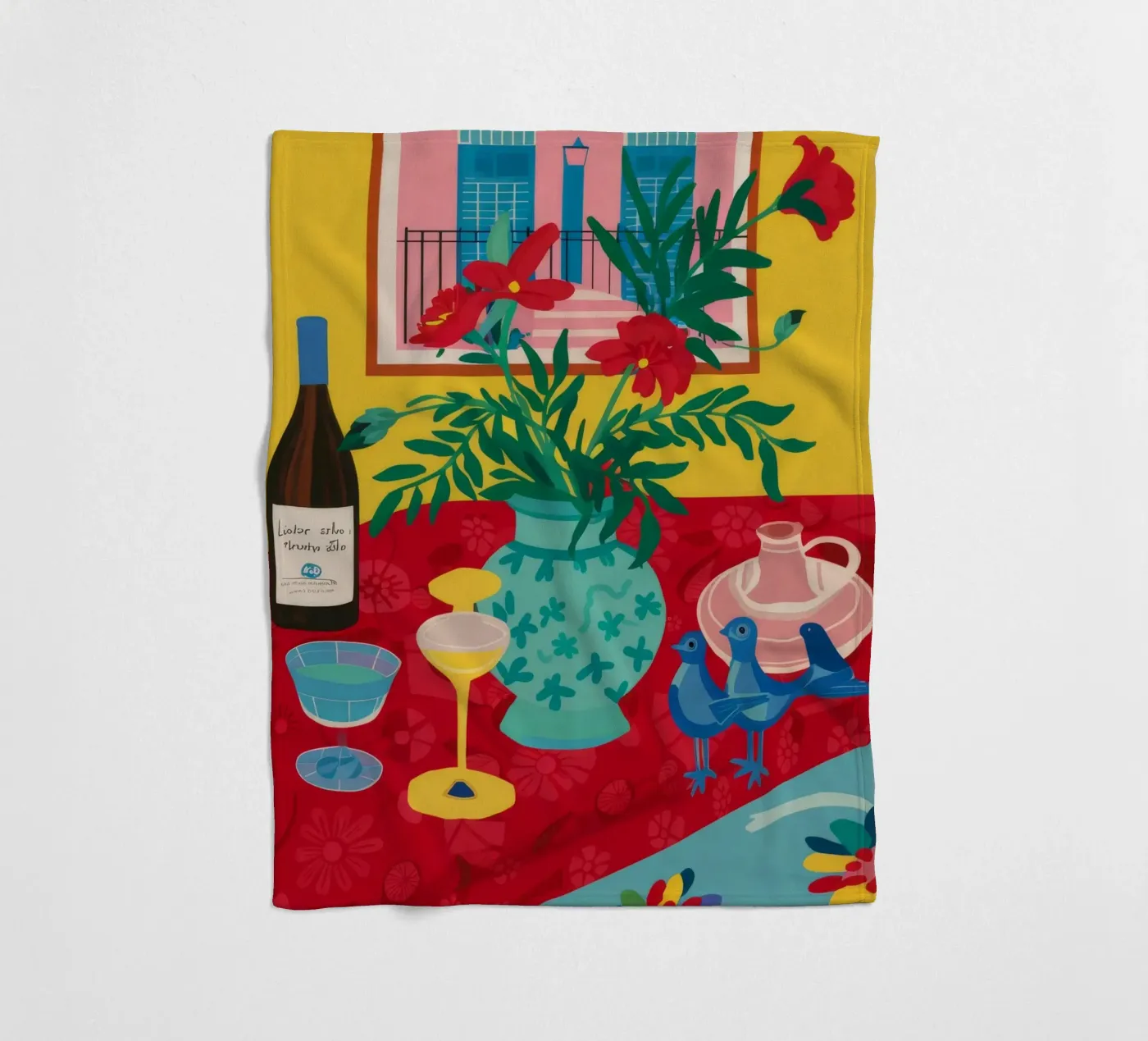Ruby Wine Celebration fleece blanket by Pake Nebula