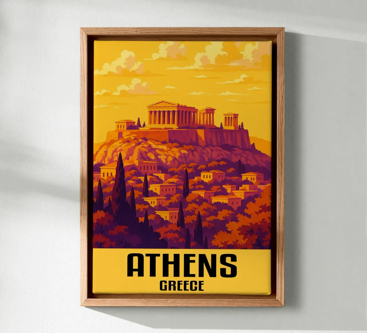 Atene Grecia Città Arte Immaginazione tela con Cornice a cassetta da oneheart