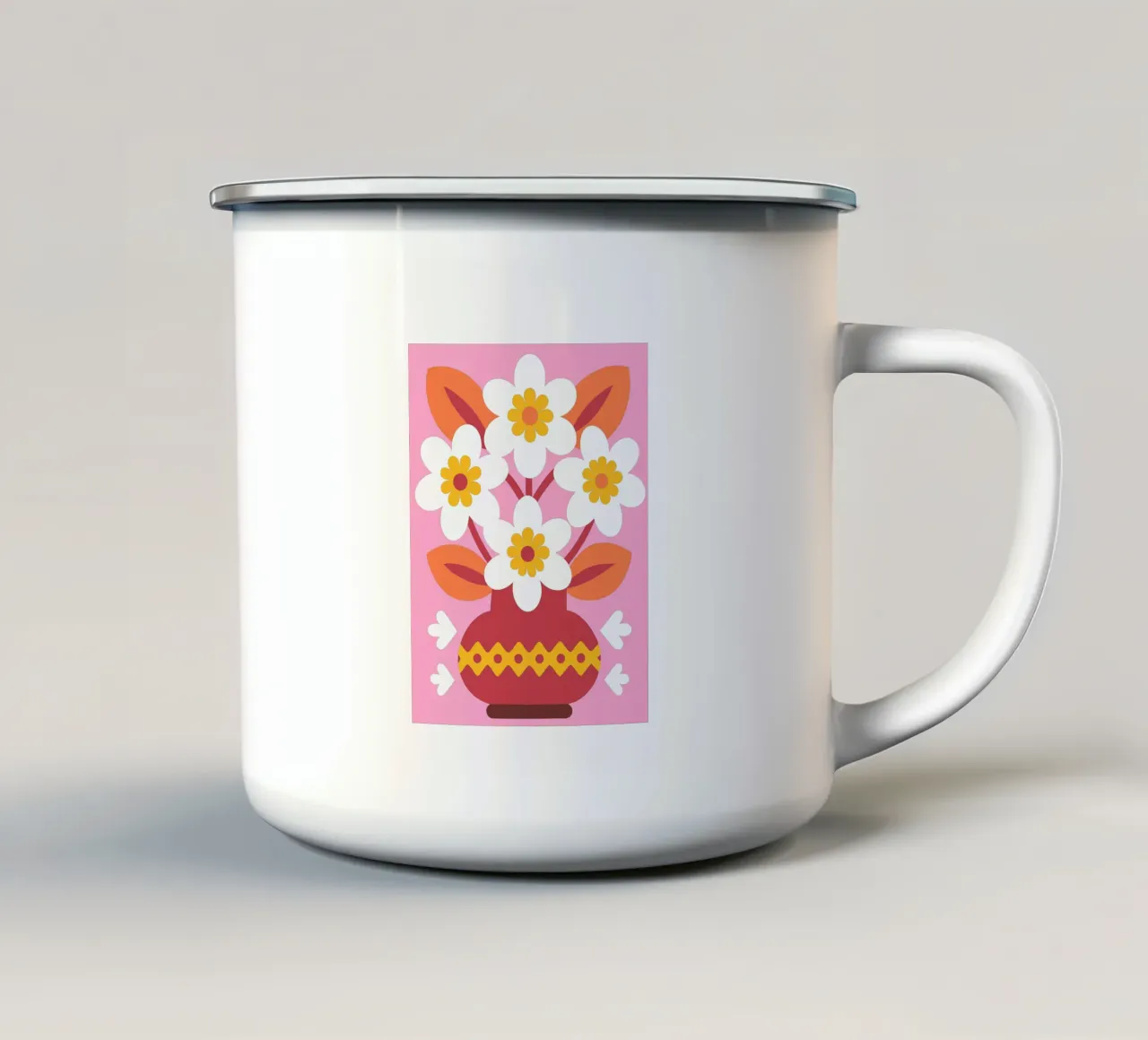 Gelsomino in vaso tazza in smalto da FLOWER PLACE SHOP