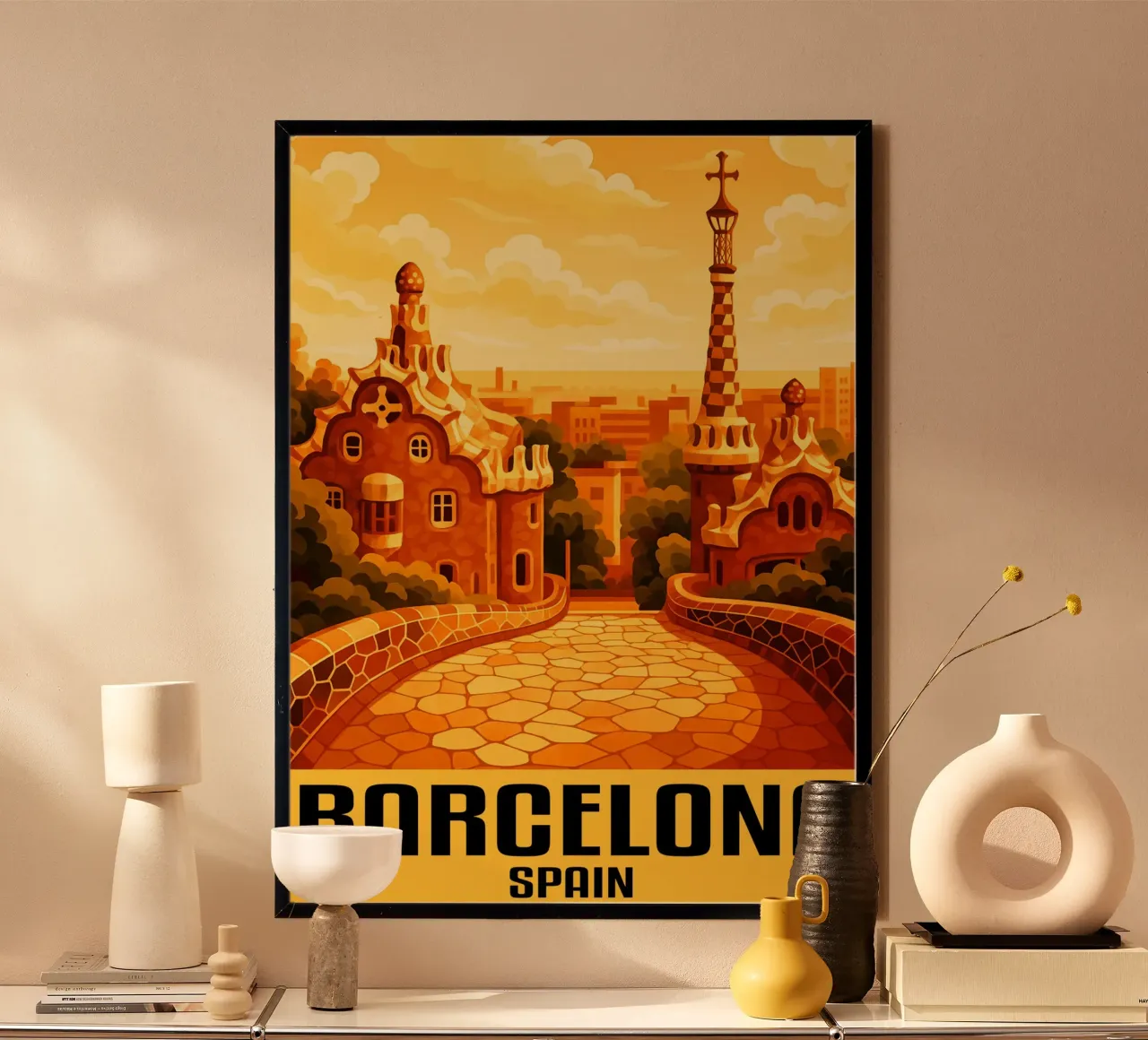 Barcelone Espagne Ville Art Imagination poster de oneheart