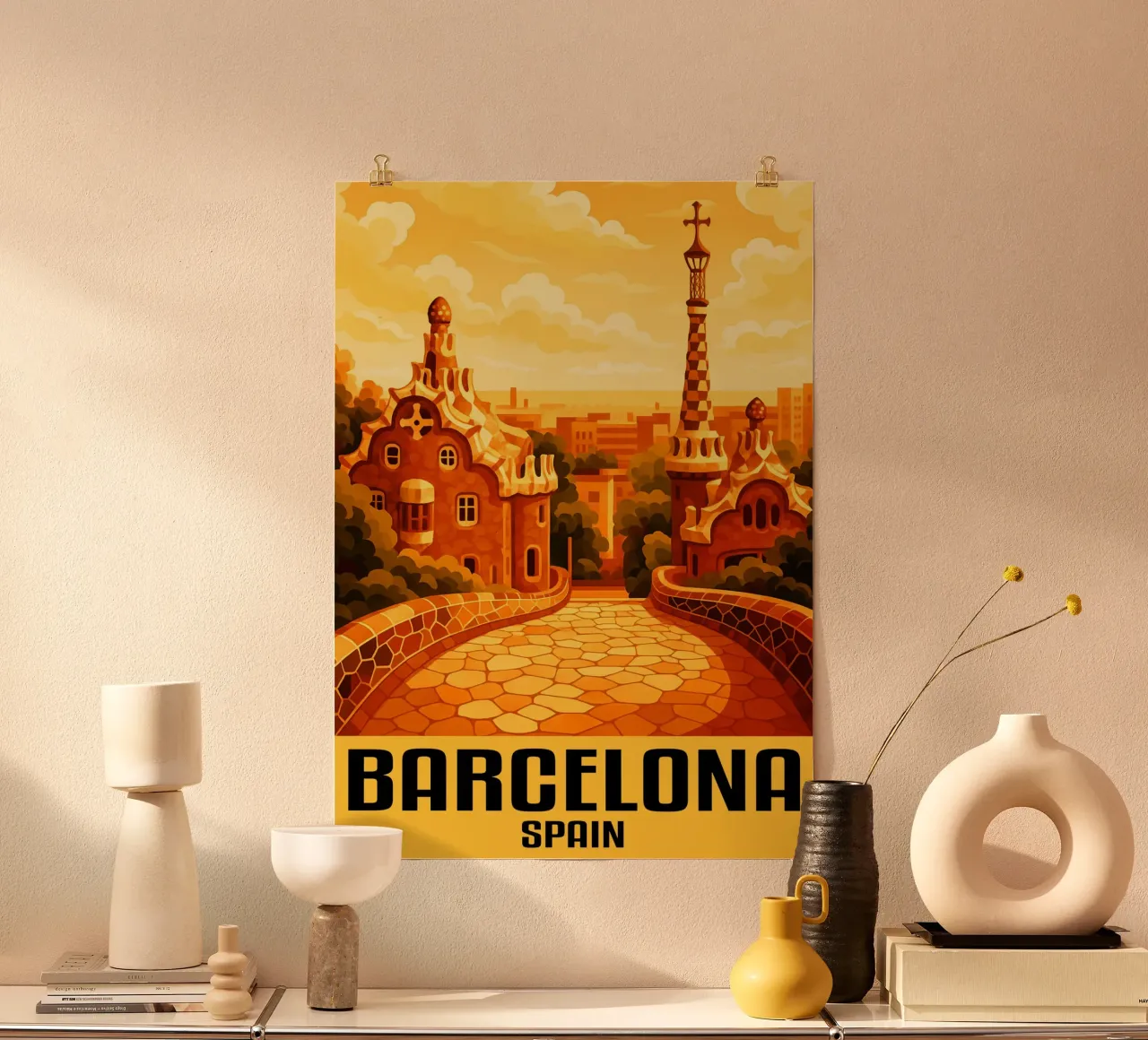 Barcelone Espagne Ville Art Imagination poster de oneheart
