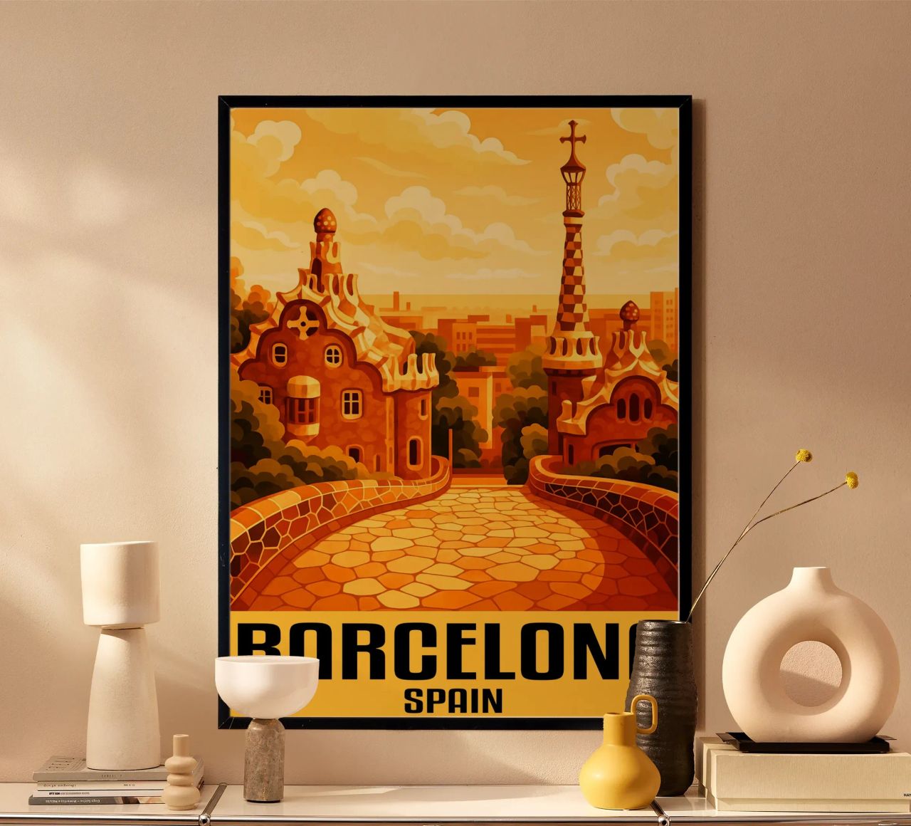 Barcelona Spain City Art Imagination poster by oneheart