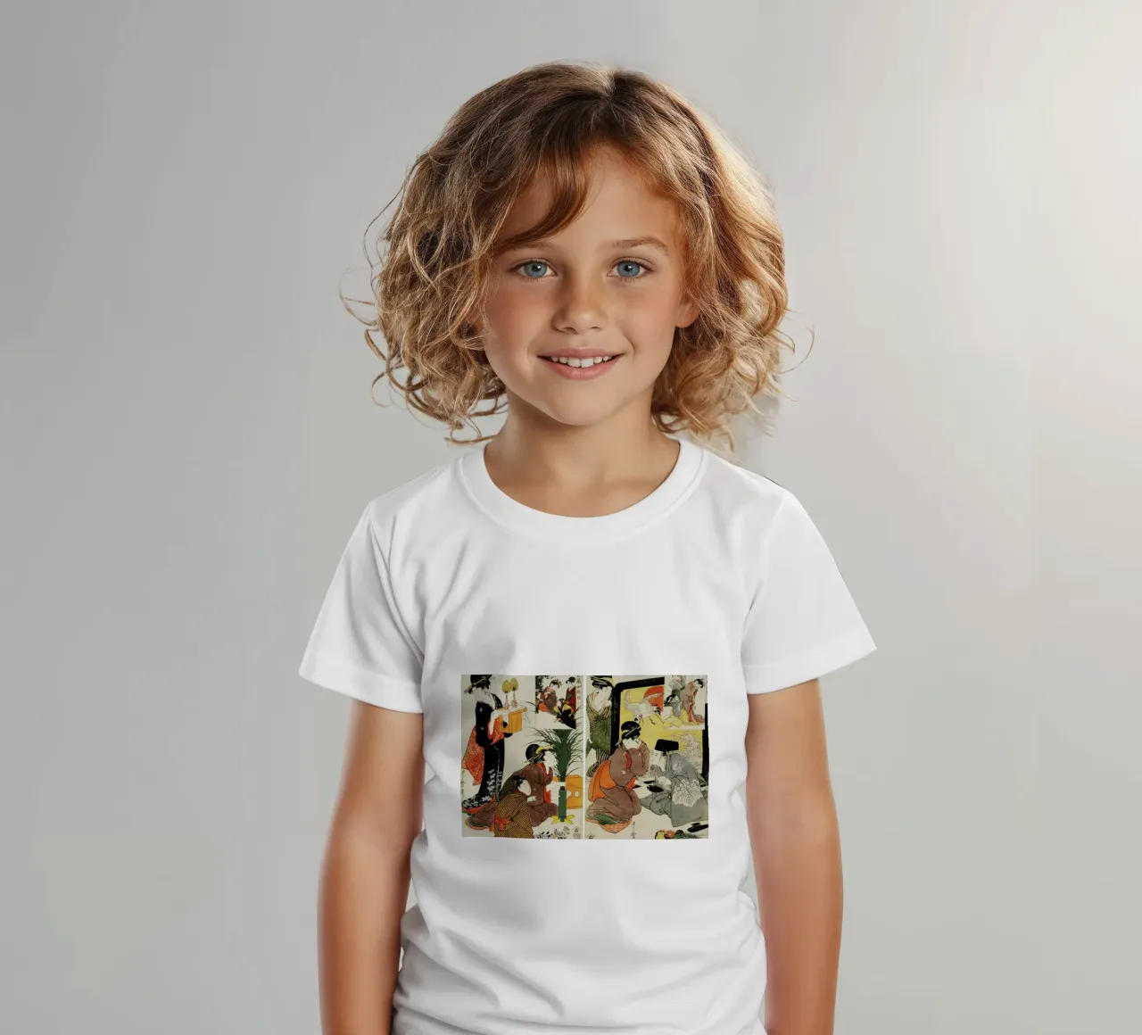 Utamaro - Two Scenes from the Series 'Loyal League' Kinder T-Shirt von ARTOTHEK