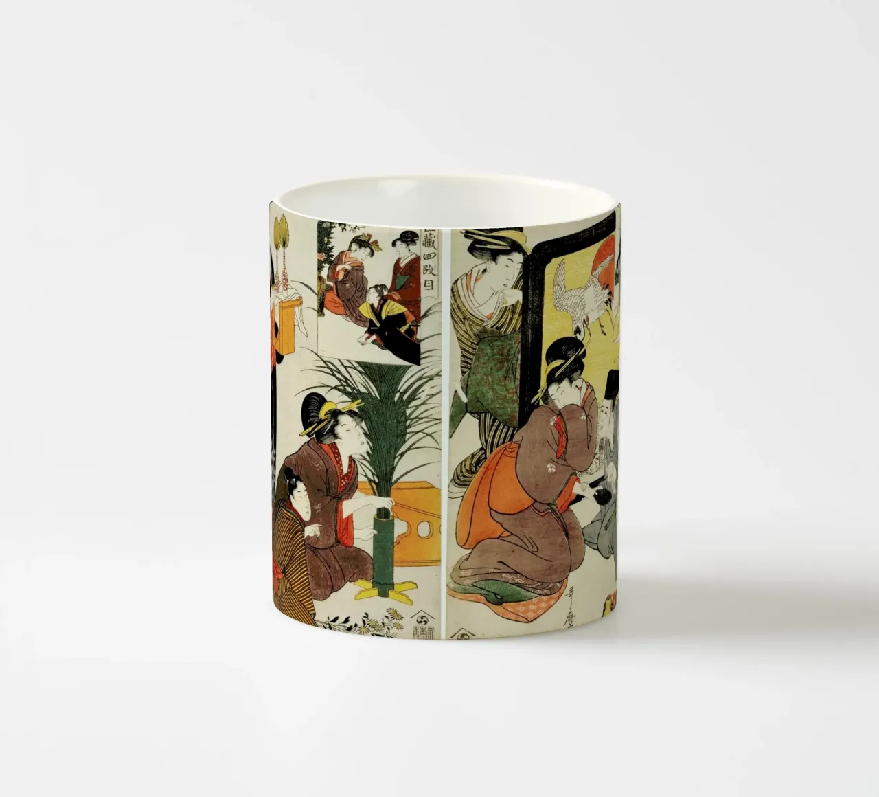 Utamaro - Two Scenes from the Series 'Loyal League' tazza in ceramica da ARTOTHEK