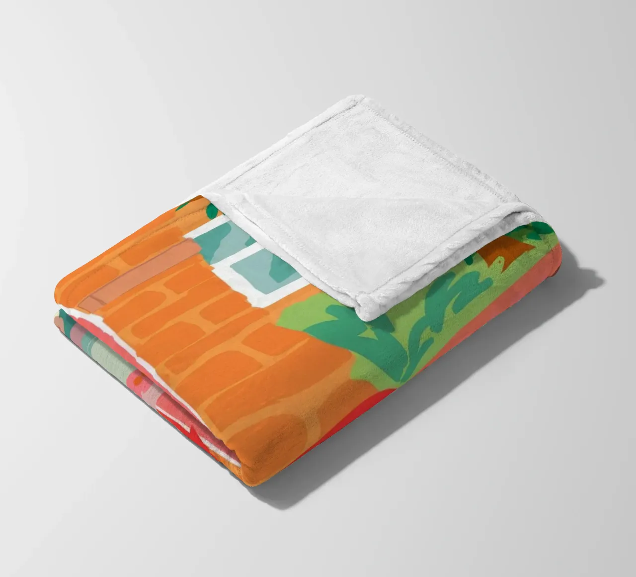 Terracotta Table Feast fleece blanket by Pake Nebula