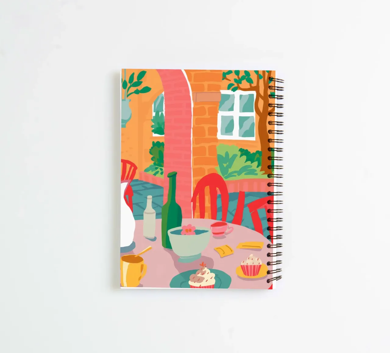 Terracotta Table Feast spiral notebook by Pake Nebula