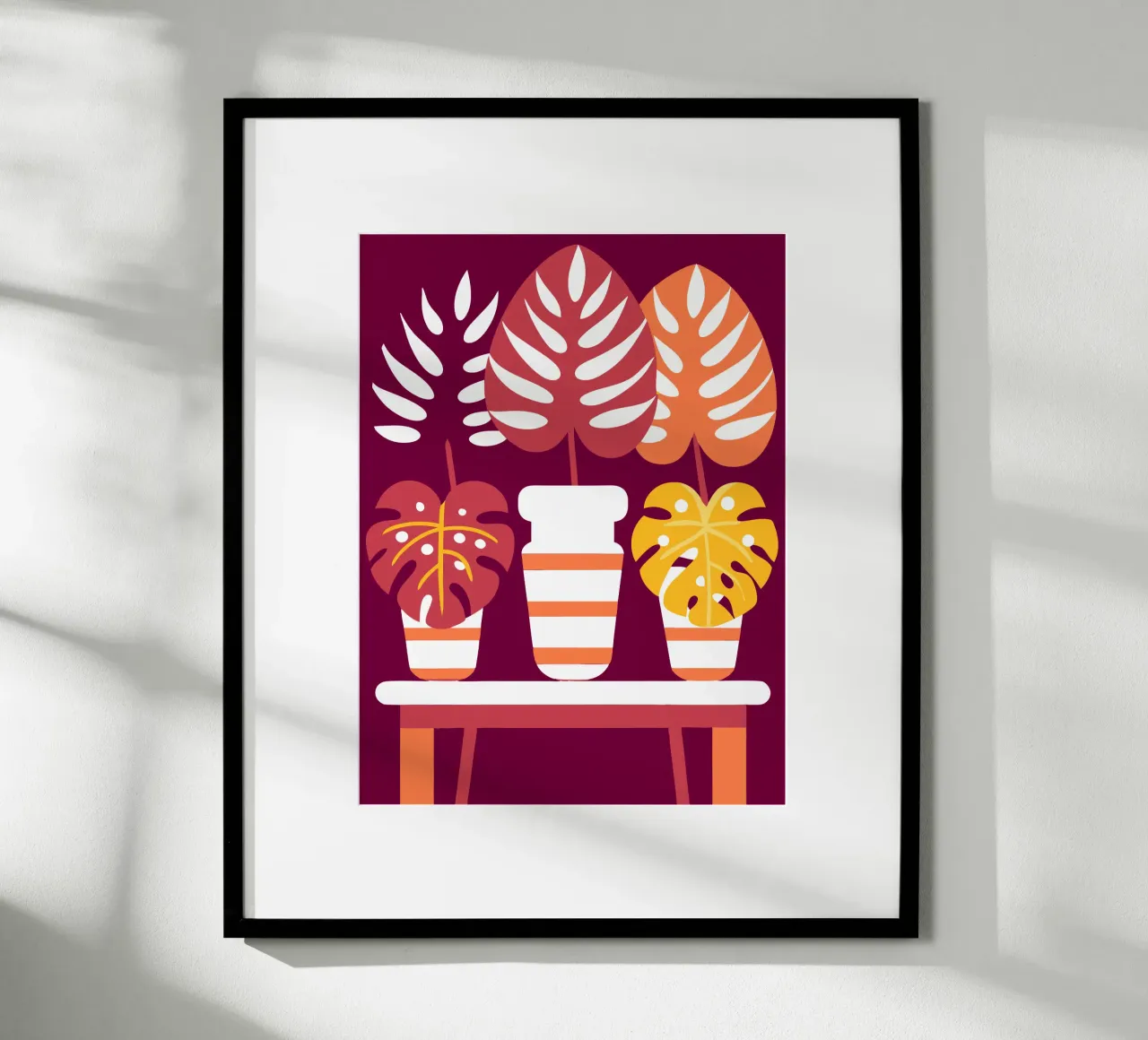 Tre fiori di Monstera carta hahnemühle da FLOWER PLACE SHOP