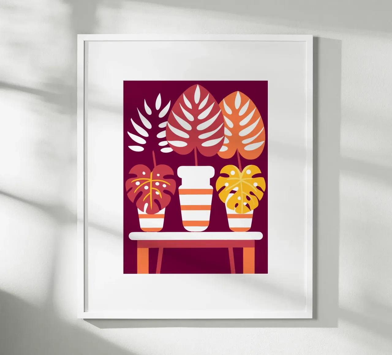 Tre fiori di Monstera carta hahnemühle da FLOWER PLACE SHOP