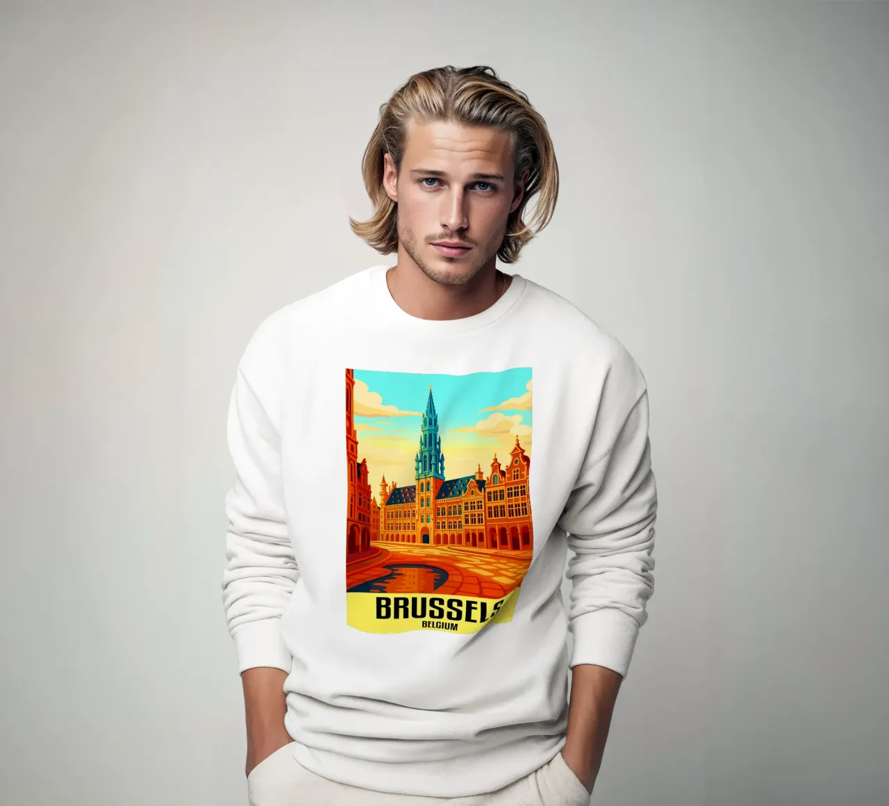 Brussels Belgium City Art Imagination sweatshirt by oneheart
