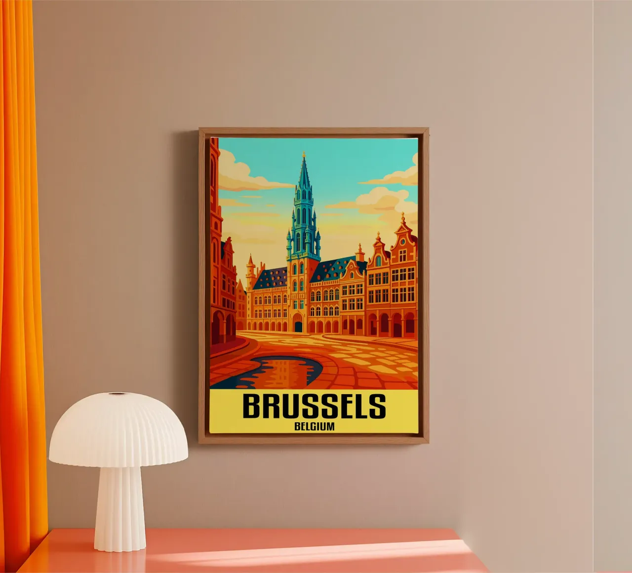Bruxelles Belgio Città Arte Immaginazione tela con Cornice a cassetta da oneheart