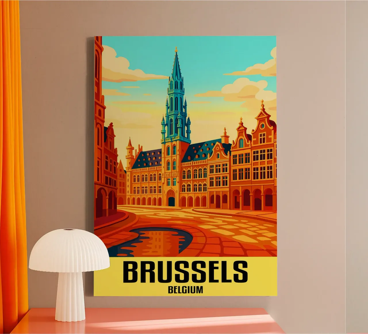 Bruxelles Belgio Città Arte Immaginazione tela con Cornice a cassetta da oneheart