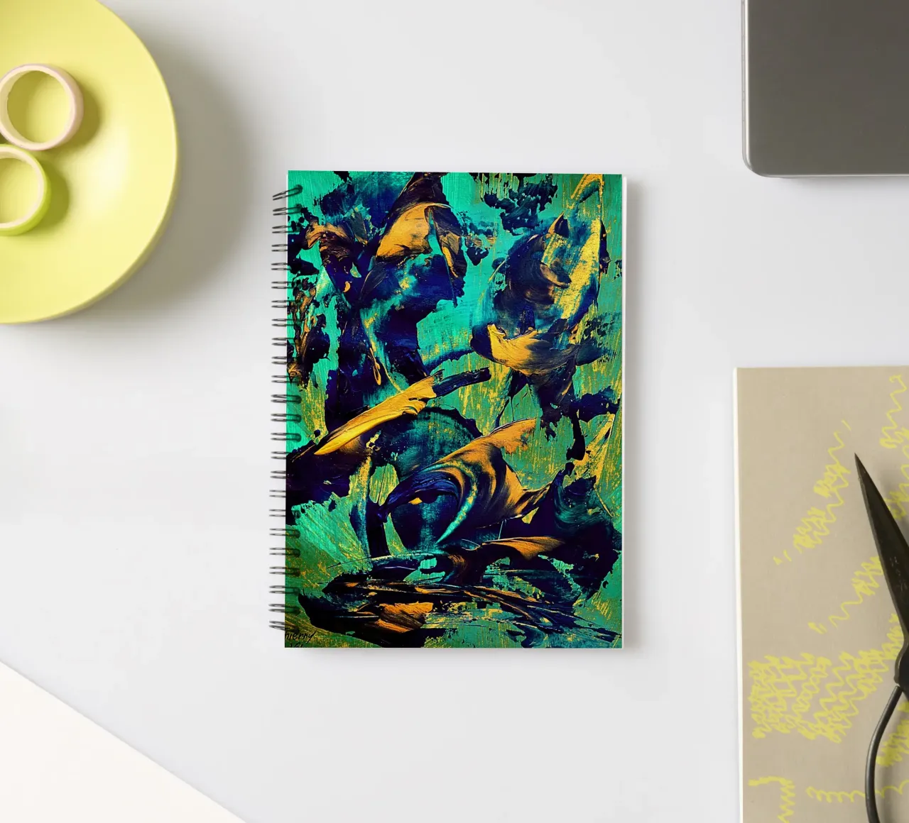 IDEAL GIFT 35 invers spiral notebook by Thierry Vobmann Abstract painting