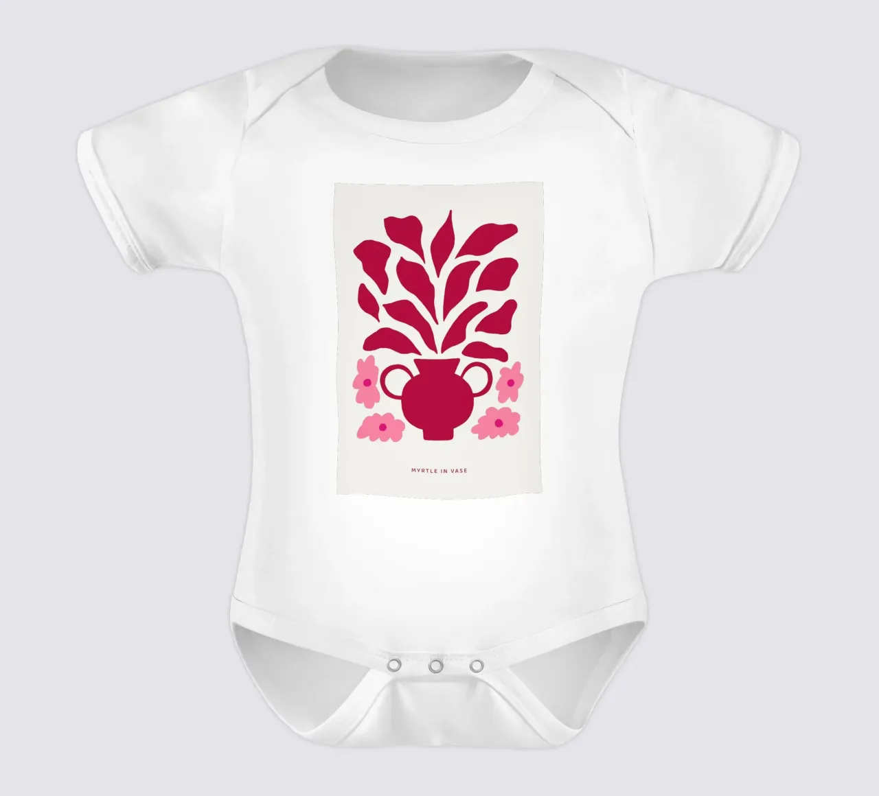 Myrtle in a Vase Viva Magenta body neonato maniche corte da Studio One