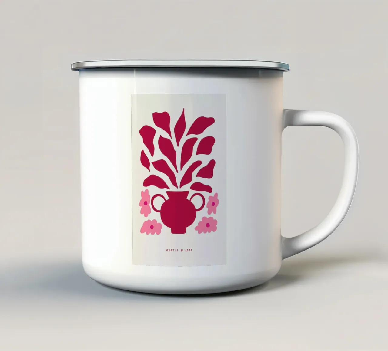 Myrtle in a Vase Viva Magenta tazza in smalto da Studio One