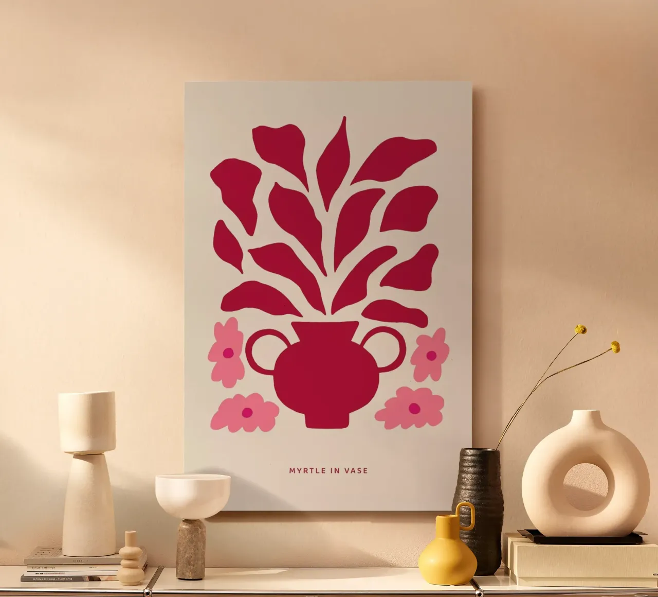 Myrtle in a Vase Viva Magenta alluminio dibond da Studio One