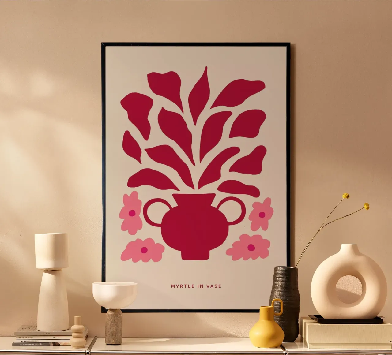 Myrtle in a Vase Viva Magenta poster da Studio One