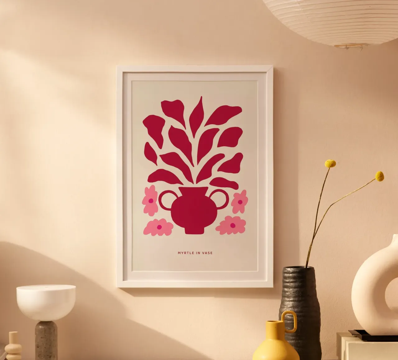 Myrtle in a Vase Viva Magenta poster da Studio One