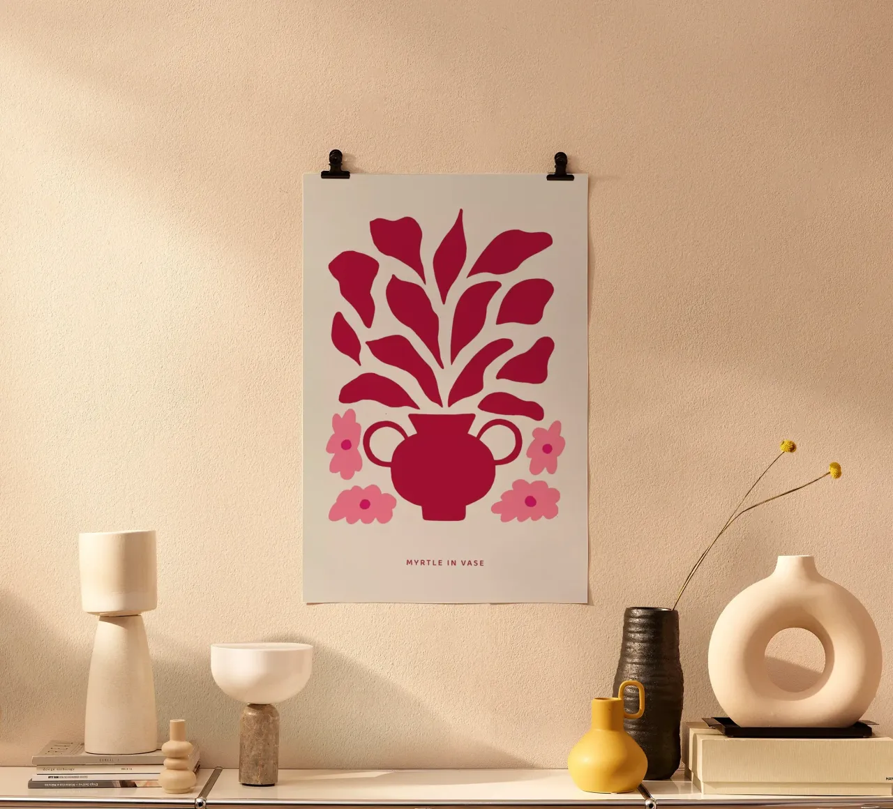 Myrtle in a Vase Viva Magenta poster da Studio One